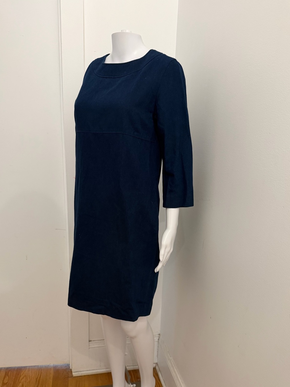 A.P.C. Navy Long Sleeve Shift Dress